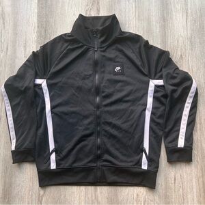 Vintage Nike Air Track Jacket Mens Medium Black Full Zip Big Spell Out
